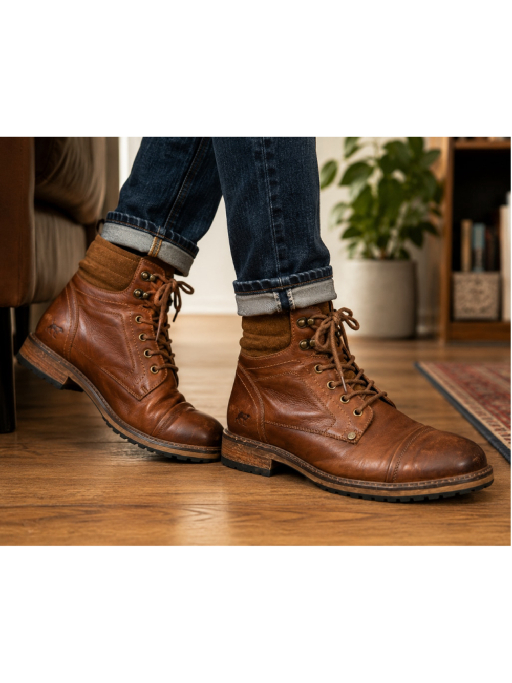 Rodd & Gunn Dunedin Military Brown Leather Cap Toe Lace Up Boots Men EU 43/US 10